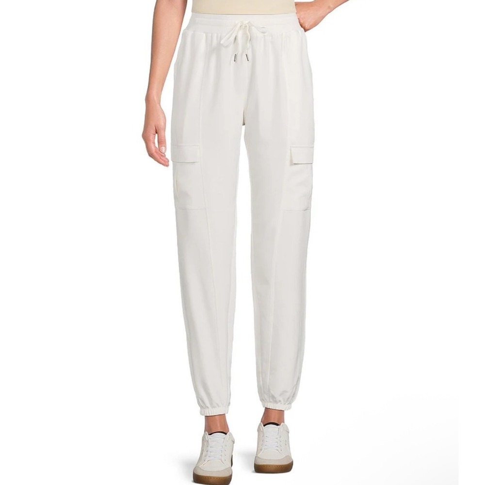 NWT Kinesis Women's Beige Cargo Jogger Pants Drawstring Elastic‎ Waist Size XL